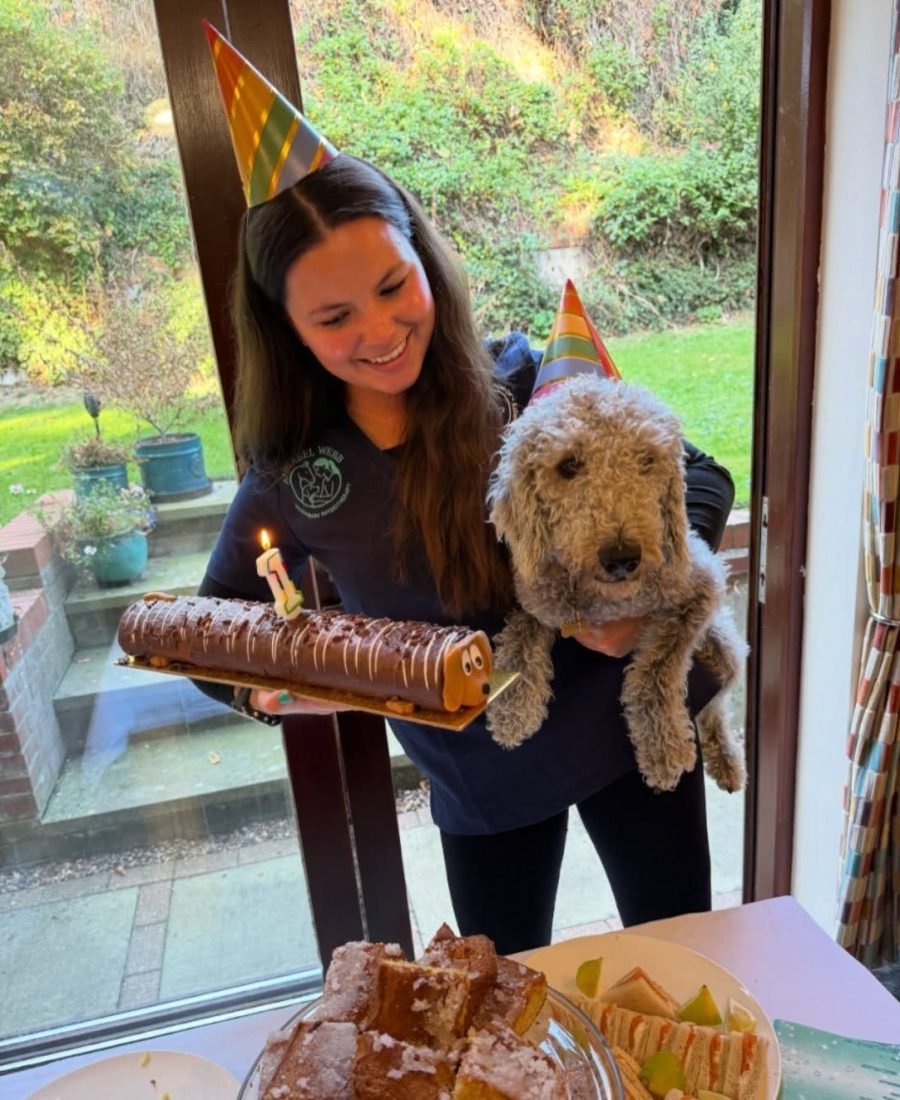 Annabel celebrating one year in business with a doodle